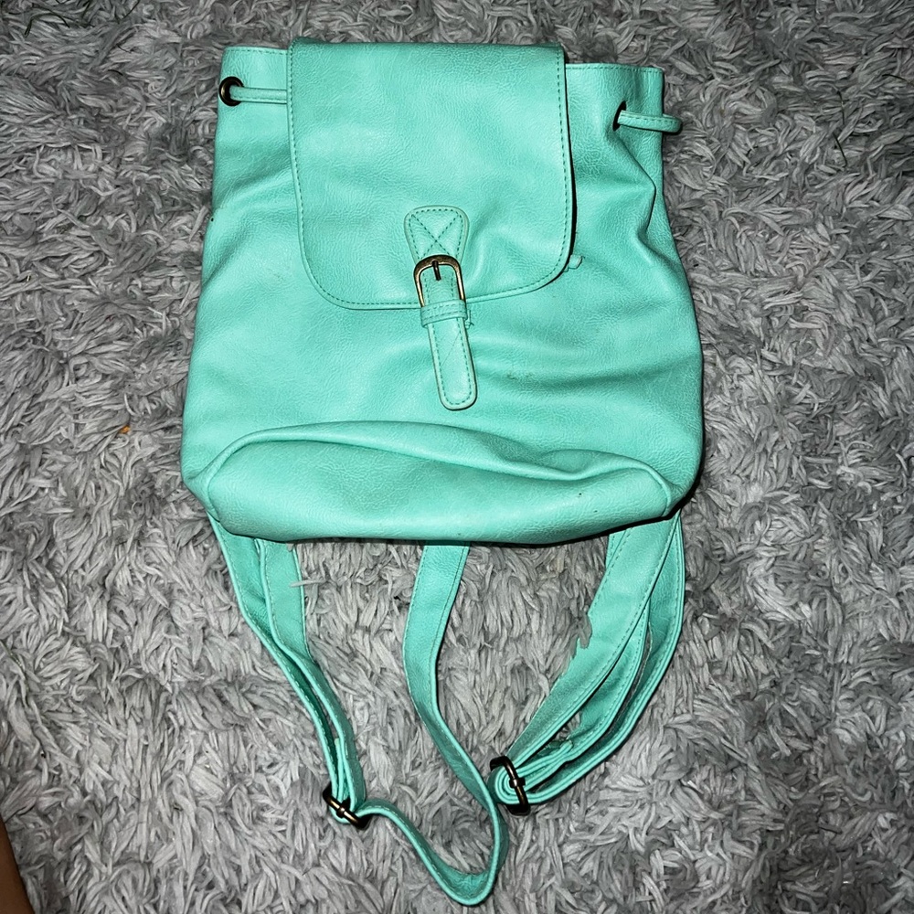 Green backpack purse